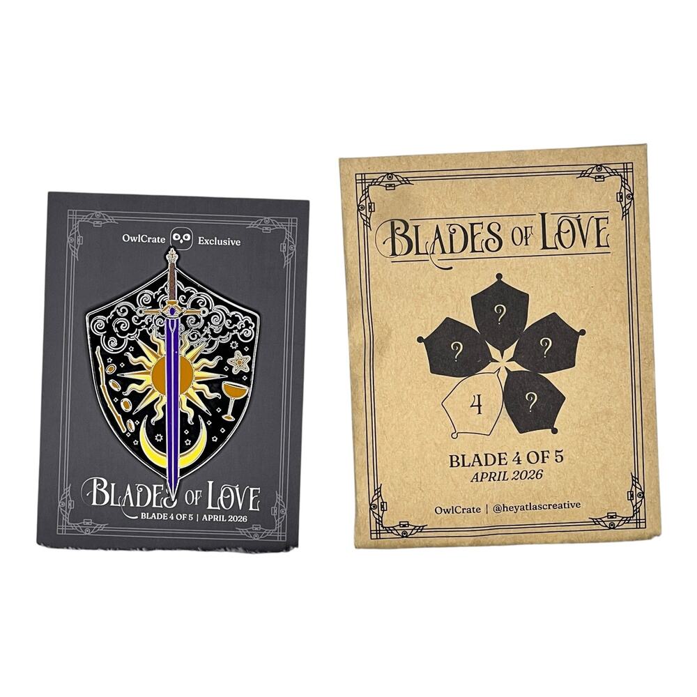 OwlCrate Arcana Academy Blades of Love Enamel Pin - Elise Kova April 2026 YA Box